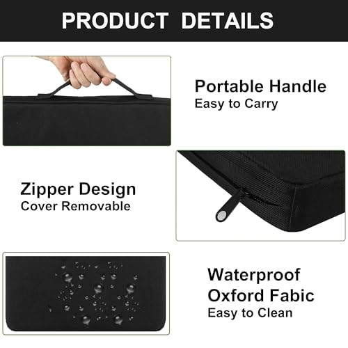 Portable Stadium Seat Cushions 2-Pack - Waterproof Black