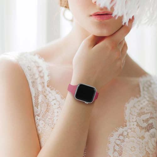 Slim Silicone Sport Strap for Apple Watch 38mm-49mm - Hibiscus