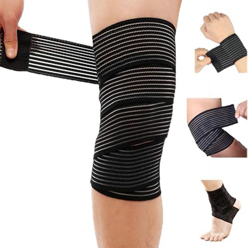 Extra Long Elastic Knee Compression Wrap for Joint Pain Relief