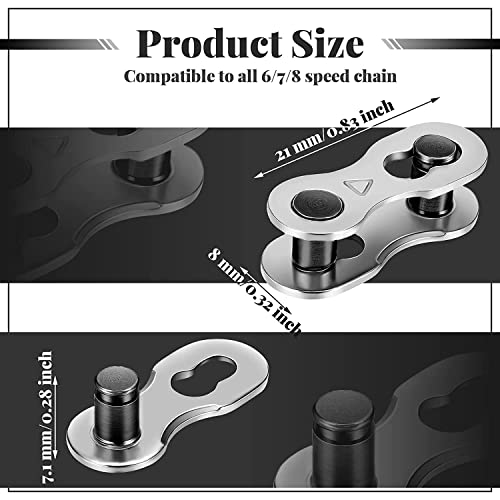 Bike Chain Quick Missing Link - 5 Pairs for 6, 7, 8 Speed - Silver