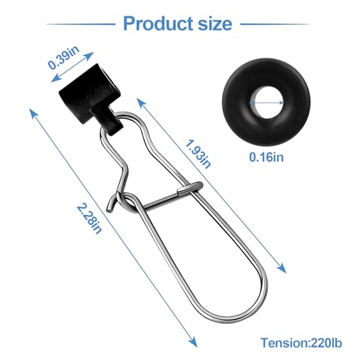 Fishing Line Sinker Slides Rig - 25 PCS Durable Snaps & Swivels