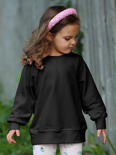 Crewneck Sweatshirt for Baby Girls & Toddlers - Black, 9-10 Years