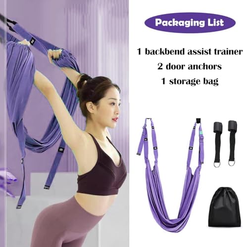 Yoga Door Swing Stretching Strap - Aerial Yoga Rope - Purple