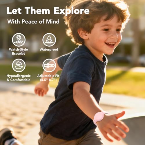 AirTag Bracelet for Kids - 2-Pack Soft Adjustable Wristband - Black/Deep Blue
