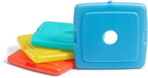Fit & Fresh Cool Coolers Slim Ice Packs - Quick Freeze Reusable Cooling Solution | Multi-Colored, 48-Pack