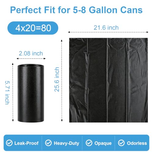 80 Pack 8-Gallon Biodegradable Camping Toilet Bags – Heavy Duty, Leak-Proof, 21.6 x 25.6 in