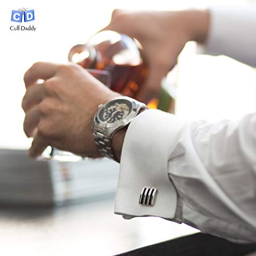 Skiing Cufflinks with Presentation Box - Silver Tone