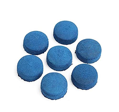 Blue Billiard Cue Tips - 50pcs, 11mm Hardness M, Leather