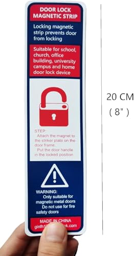 Magnetic Door Security Strip - Quick Lockdown Device, 8" x 1.77"