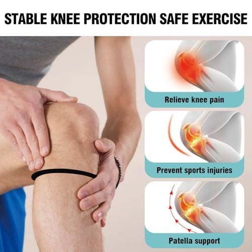 Patellar Tendon Support Strap - 2 Pack Knee Brace for Pain Relief - Black
