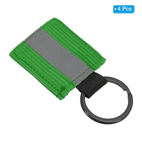 Reflective Keychain Tags - High Visibility Green Zipper Pulls