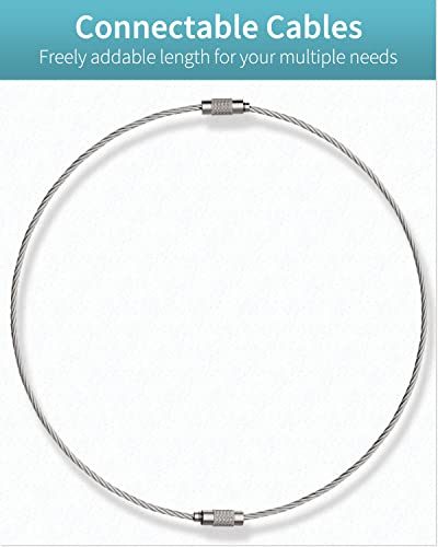 4" Stainless Steel Wire Keychain Cable Loop Holder - 20pcs