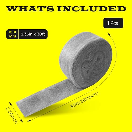 30FT SIMBA Steel Wool for Mice Control - 1x30 FT Coarse Steel Wool, Hole & Gap Filler, Protect Home, Garage, Pipeline, Vent, Keep Mice Away 1 roll 30FT