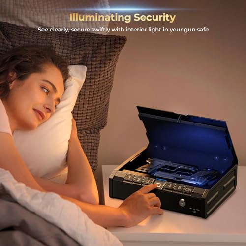 Biometric Fingerprint Gun Safe with Keypad Lock for Handguns