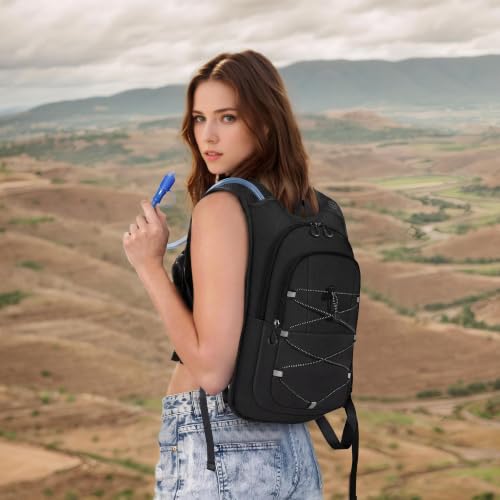 Hydration Backpack with 2L Bladder - Lightweight Hiking Pack - Black 10L