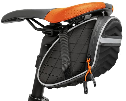 Bicycle Saddle Bag - Waterproof Under Seat Bike Bag - Black