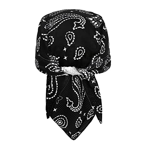 Quick Drying Cycling Cap Headband - Black & Print Style