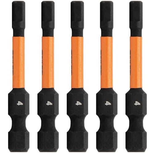 Hex 4mm Impact Driver Bit - Railer Allen Wrench Drill Hex Bits. 1/4 Quick Release S2 Steel 2 inch 4mm Hex Bits. (5 Pack)