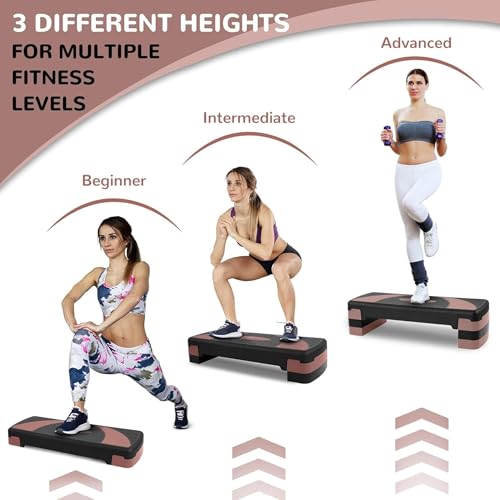 31" Aerobic Step Platform - Adjustable Height, Pearly Pink