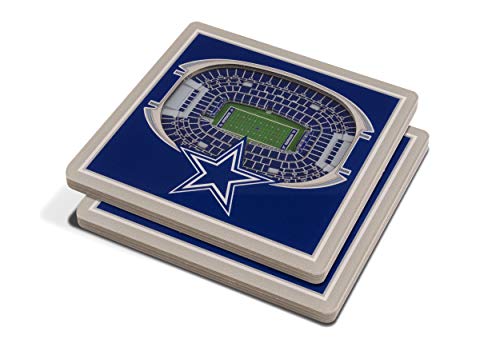 3D Stadium Drink Coasters - Dallas Cowboys, 4" x 4" - Set of 2
