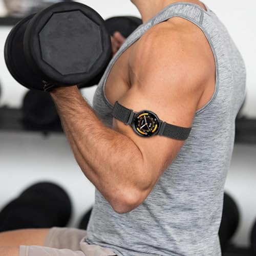 22mm Sport Ankle/Arm Band - Quick Release Nylon Strap Black - 8.3-14.2 inches