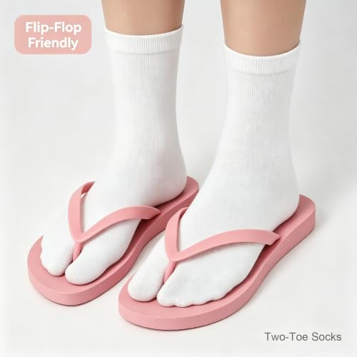 Andibro 4 Pairs Japanese Flip Flop Tabi Socks - Elastic Cotton Split Toe Socks