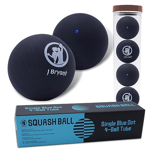 Blue Dot Squash Balls - 4 Pack for Beginners and Kids Training