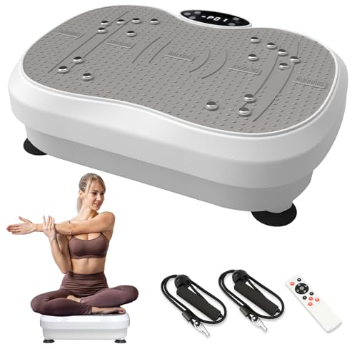 Vibration Plate Exercise Machine for Whole Body Fitness - White