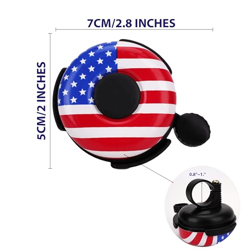 Kids Strawberry Bicycle Bell with American Flag Design