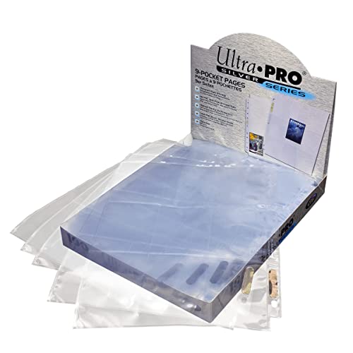 Ultra PRO Solid Silver Series 11-Hole Punch Pages for Trading Cards - 100 Pages