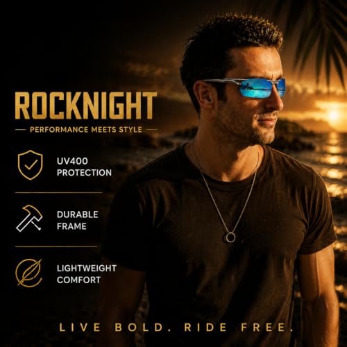 Polarized Driving Sunglasses for Men - Al-Mg Frame, Adjustable Nose Pads