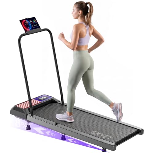 Walking Pad Treadmill with Handle Bar - 8% Incline, Red