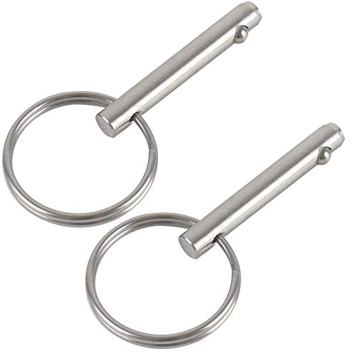 2 Pack Quick Release Pin - 316 Stainless Steel, 3/16" Diameter, 0.95" Usable Length