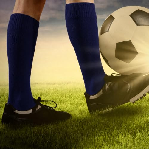 Kids Soccer and Baseball Knee High Socks - Dark Blue, 2 Pairs