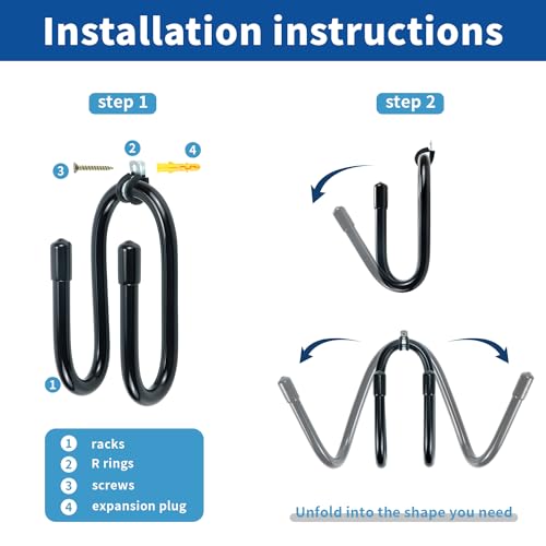 Flexible Archery Bow Wall Hanger - Adjustable Metal Rack with Rubber Hook