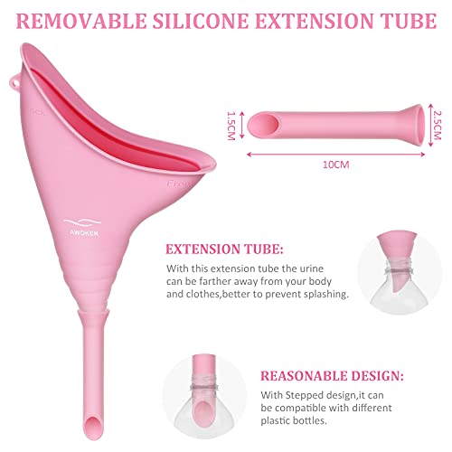 Reusable Female Urination Device - Silicone Pee Funnel for Women - Pink