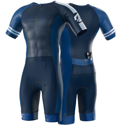 Elite Aero Sleeved Triathlon Suit for Men - Full Zip Rapid-Dry Trisuit