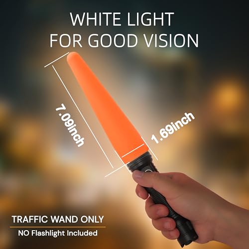 7-Inch Silicone Traffic Wand for 40-45mm Flashlight - Orange