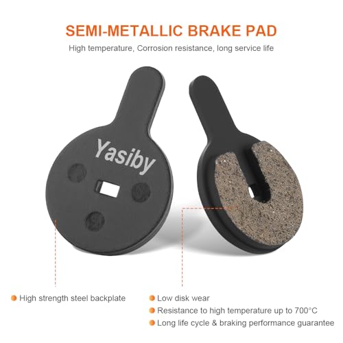 Yasiby Bike Brake Pads 4 Pairs Semi-Metallic & Organic for Kugoo G2 Pro, Bolids, Novela – Includes Installation Tools