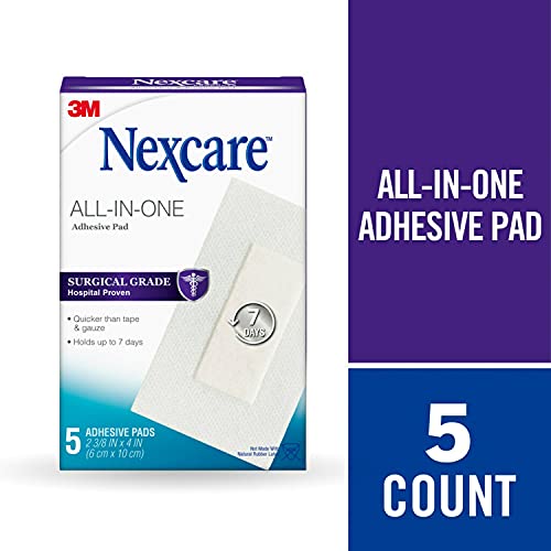 All-in-One Adhesive Wound Dressing Pads, 2.375 x 4 Inch, 5 Count