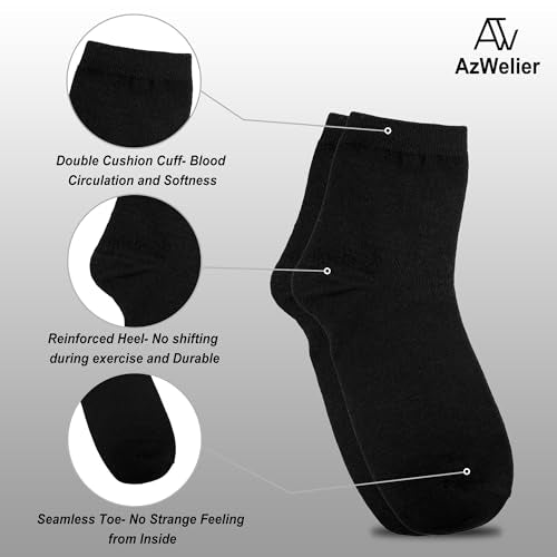 Azwelier Unisex Colorful Quarter Ankle Athletic Socks Breathable