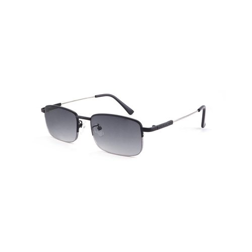 jingyuton Myopia Distance Sunglasses Tinted Gray Men Women Lightweight Classic Half-frame UV Protection Nearsighted Glasses (Black, 4, Diopters)