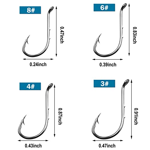 Octopus Baitholder Fishing Hooks - Sharp Barbed Circle Hooks, Size 6# - 100pcs