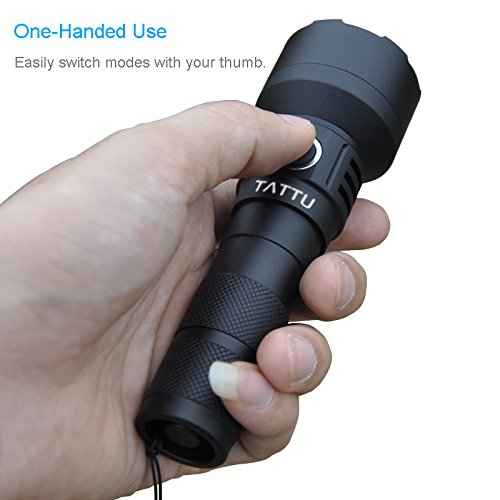 TATTU U2 UV Flashlight Rechargeable 395nm Black Light Torch Blacklight 10W Ultraviolet LED Lamp with Micro USB Charging Cable