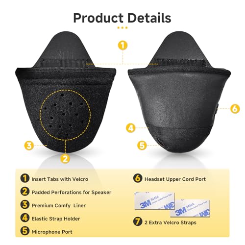 Moman HEB Motorcycle Helmet Speaker Pouch Ear Pads Wind Noise Blocker