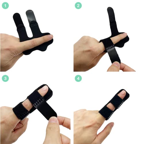 5 Pcs Finger Splint Brace for Pain Relief - Thumb & Finger Support - Black