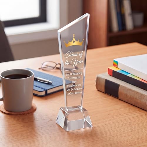 Personalized Crystal Glass Trophy Award - 2 Pcs with Gift Box