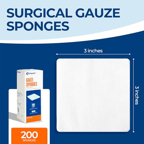 200 Count 3x3 Inch 8-Ply Cotton Gauze Sponges - Non-Sterile