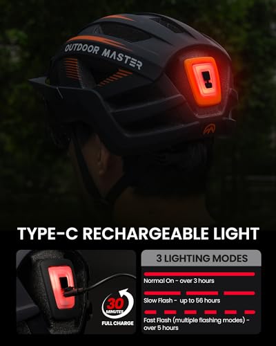 OutdoorMaster Misty Sakura Adult Bike Helmet with LED Light & Magnetic Goggles, Medium