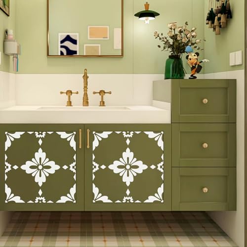 Reusable Floor Tile Stencil 12x12 Inch Large Mandala Stencil Template for Painting Floor, Tile, Concrete, Patio, Walkway, Porch